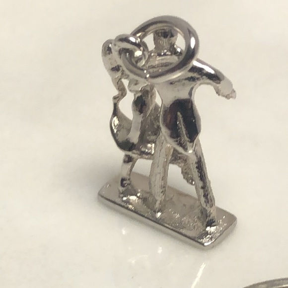 Dancing couple sterling silver vintage pendant bracelet charm - Picture 3 of 6